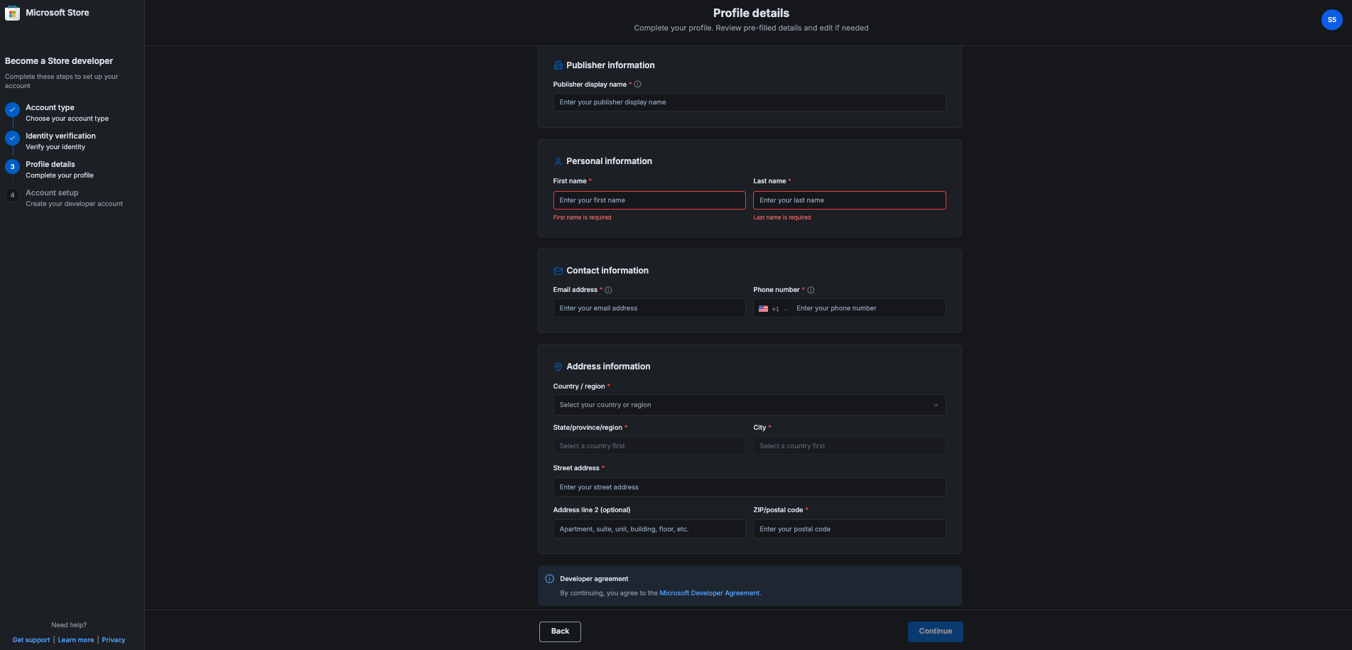 Onboarding - Profile details